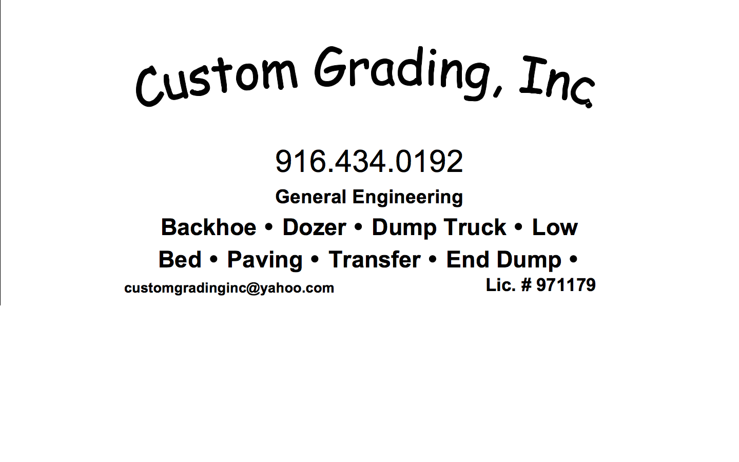 Custom Grading Inc.